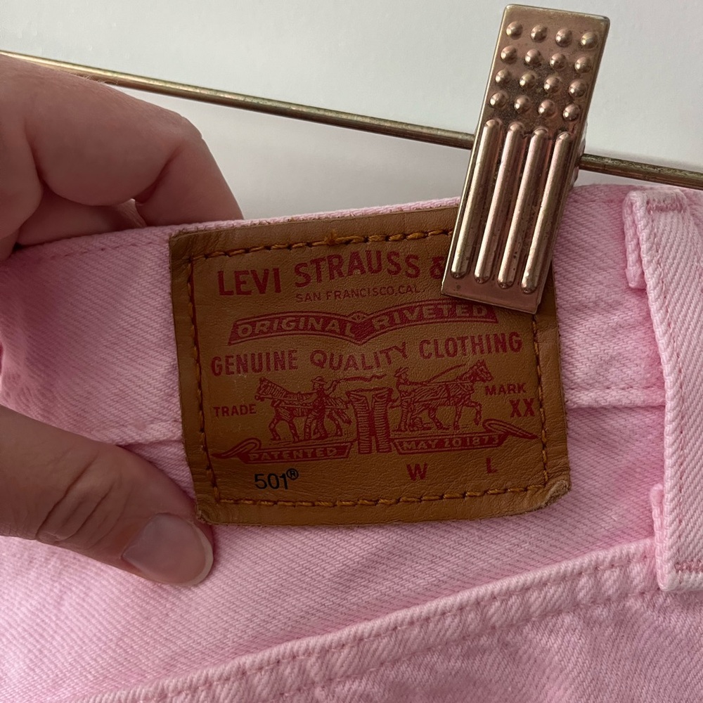 Levi's Pink Denim Cutoff Jean Shorts - Picture 3 of 5